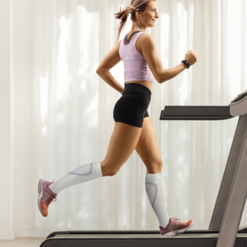 Running on Treadmill in Socks